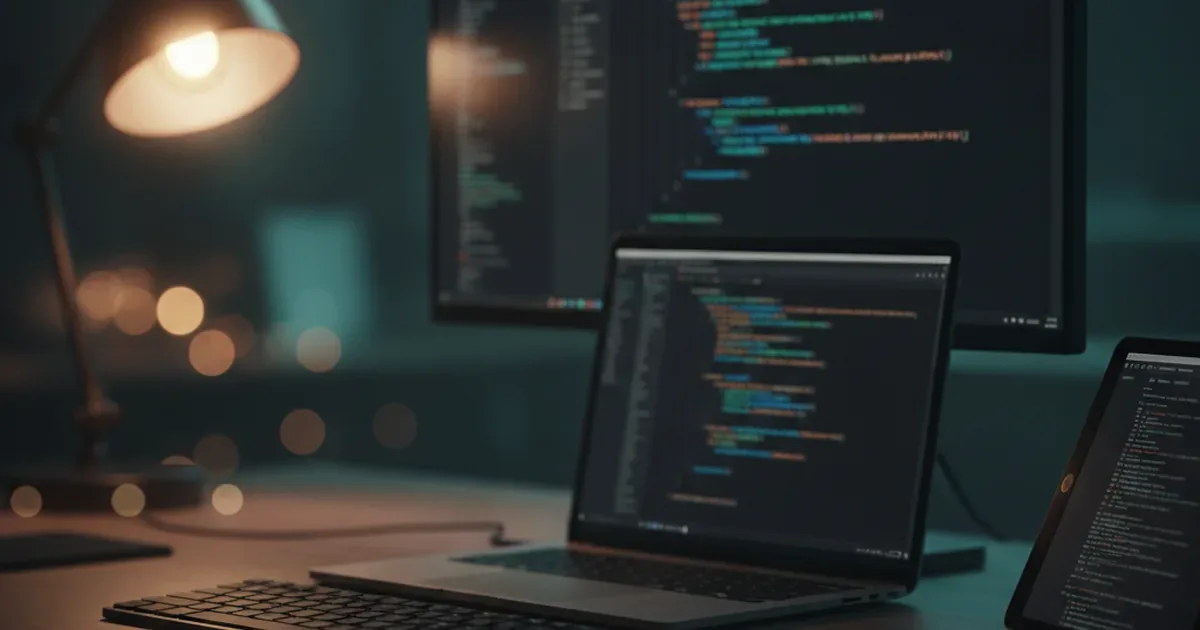 Как подключить CSS к HTML — рабочее место веб-разработчика с кодом на экране