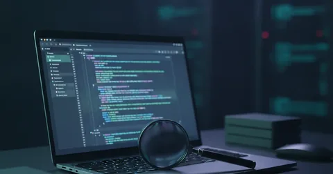 Разработчик изучает исходный код сайта, чтобы определить его платформу