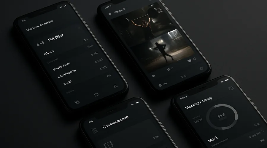 Разные типы фитнес-приложений на смартфонах — тренировки, питание, клуб, сообщество
