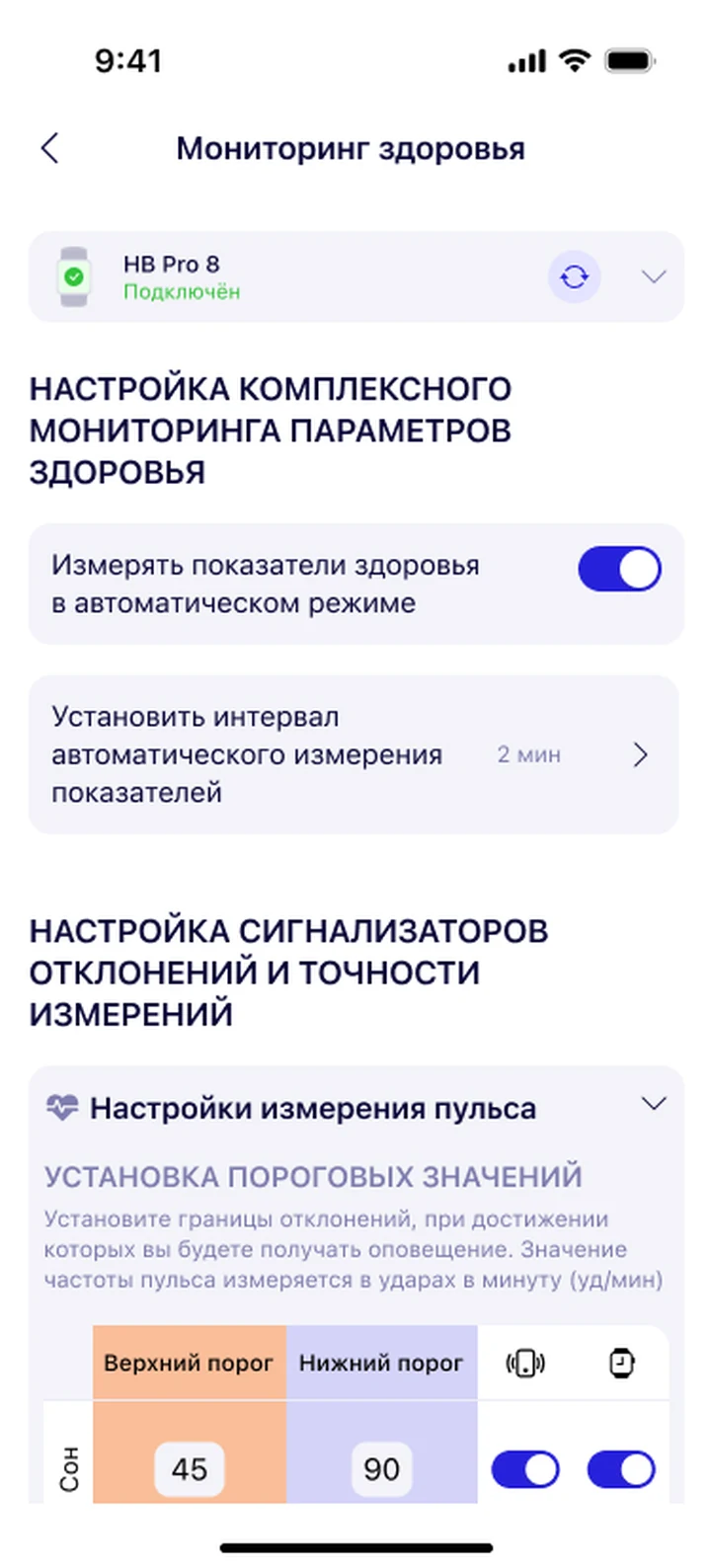 Пороги нормы и уведомления