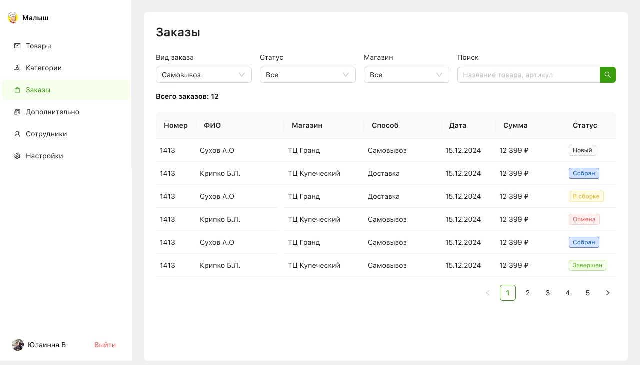 Лента заказов
