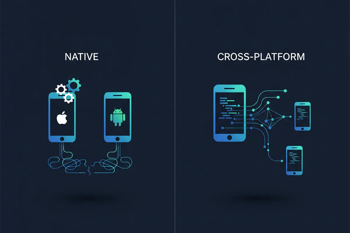 Схема различий нативной и кросс-платформенной мобильной разработки