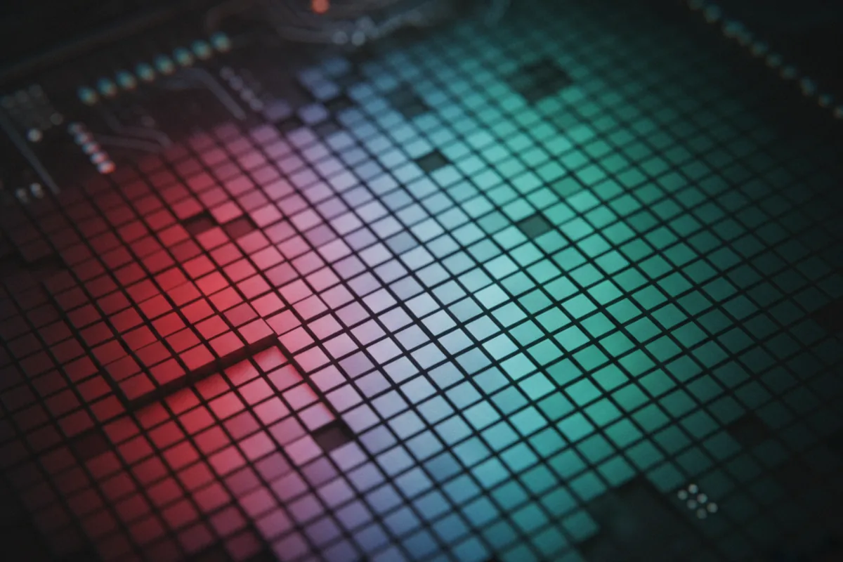 Каналы цвета RGB в виде сетки пикселей, упакованные в одно число