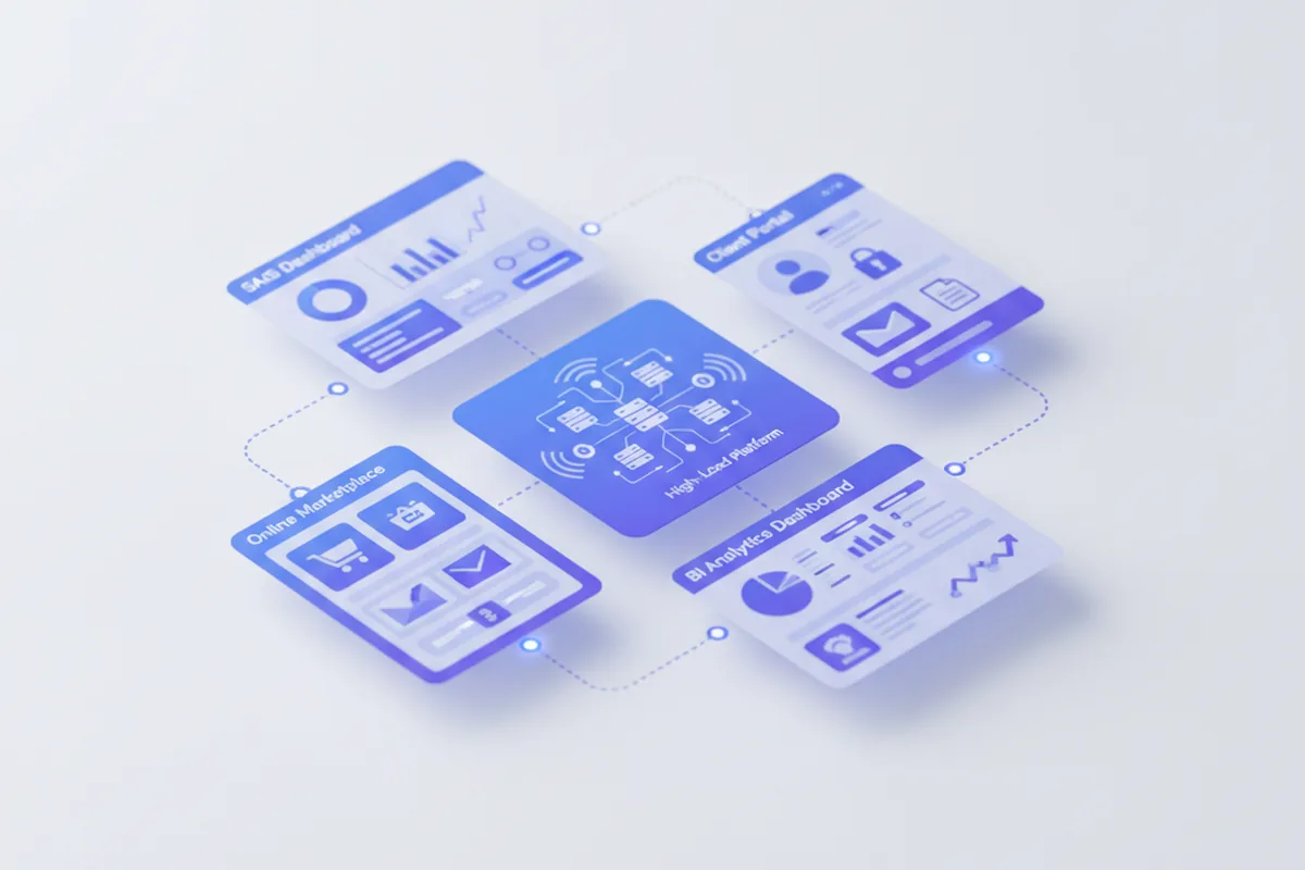 Пять типов веб-приложений: SaaS, портал, маркетплейс, BI-дашборд, highload-платформа